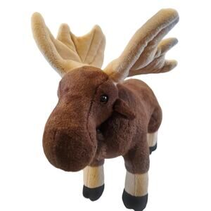 K & M Wild Republic Plush Moose Stuffed Animal Brown Soft Lovey Toy 13"